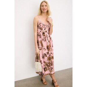 FARM Rio Tropical Pink Laces Midi Dress